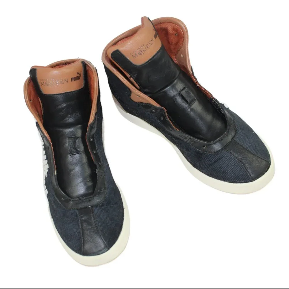 Alexander McQueen x PUMA Medius Mid-Top Trainers Moonless Night Black Size 6.5
